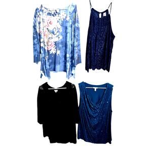 Women's 3X 22W 24W Tops Shirts Blouses Wholesale Bulk Lot 4 Plus Size XXXL 3XL